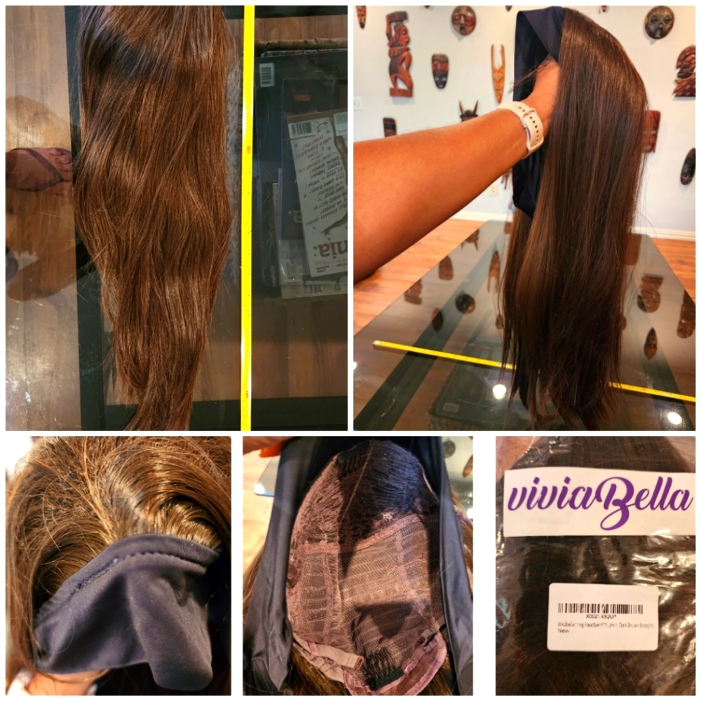 Long, Dark Brown, Attached Headband,  Wig/Hairpiece (Costume, LARP, Content)